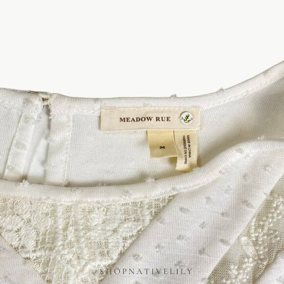NWT Meadow Rue Anthropologie Lace Peplum Sleeveless Top | Sz Medium | White - Picture 11 of 14